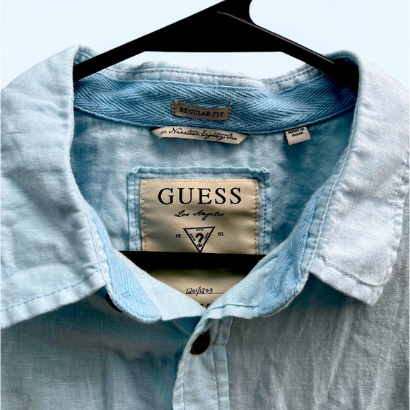 Guess light linen button up long sleeve shirt - Picture 3 of 7